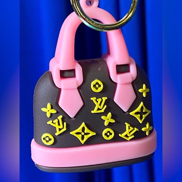 FASHION Brown and Pink Purse Keychain w/Wristlet, Custom. EUC - Picture 1 of 5